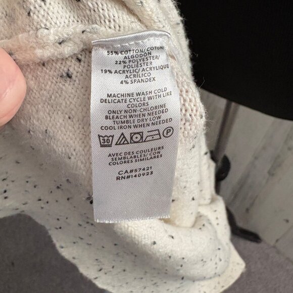 LOFT Women's Size Large Boatneck Long Sweater Ivory Speckle Yarn Knit - Picture 6 of 7